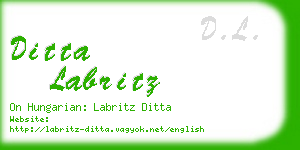 ditta labritz business card